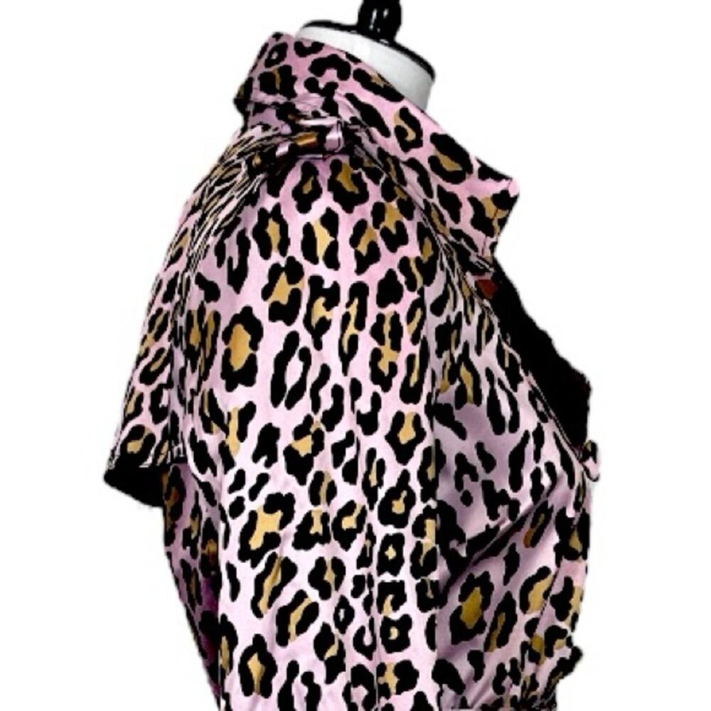 Joan Rivers Trench Coat Belted Classic Pink Leopard Multi Women’s Size Small - Picture 7 of 12